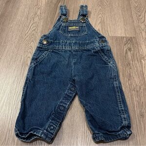 Vtg Oshkosh B'Gosh‎ Denim Blue Jean Overalls 6-9 Months Made In USA Plain